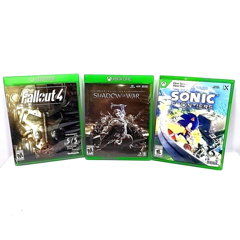 Xbox One 3 Game Lot Fallout 4 Shadow of War Sonic Frontier RPG Action Bundle CIB